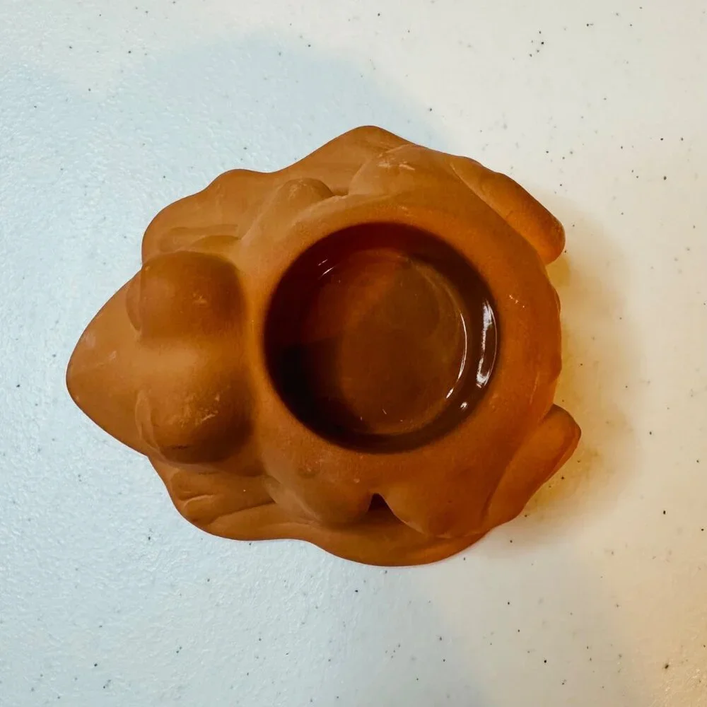 Set Of 2 PartyLite Terracotta Animal Tealight Holders - Turtle and Frog Design